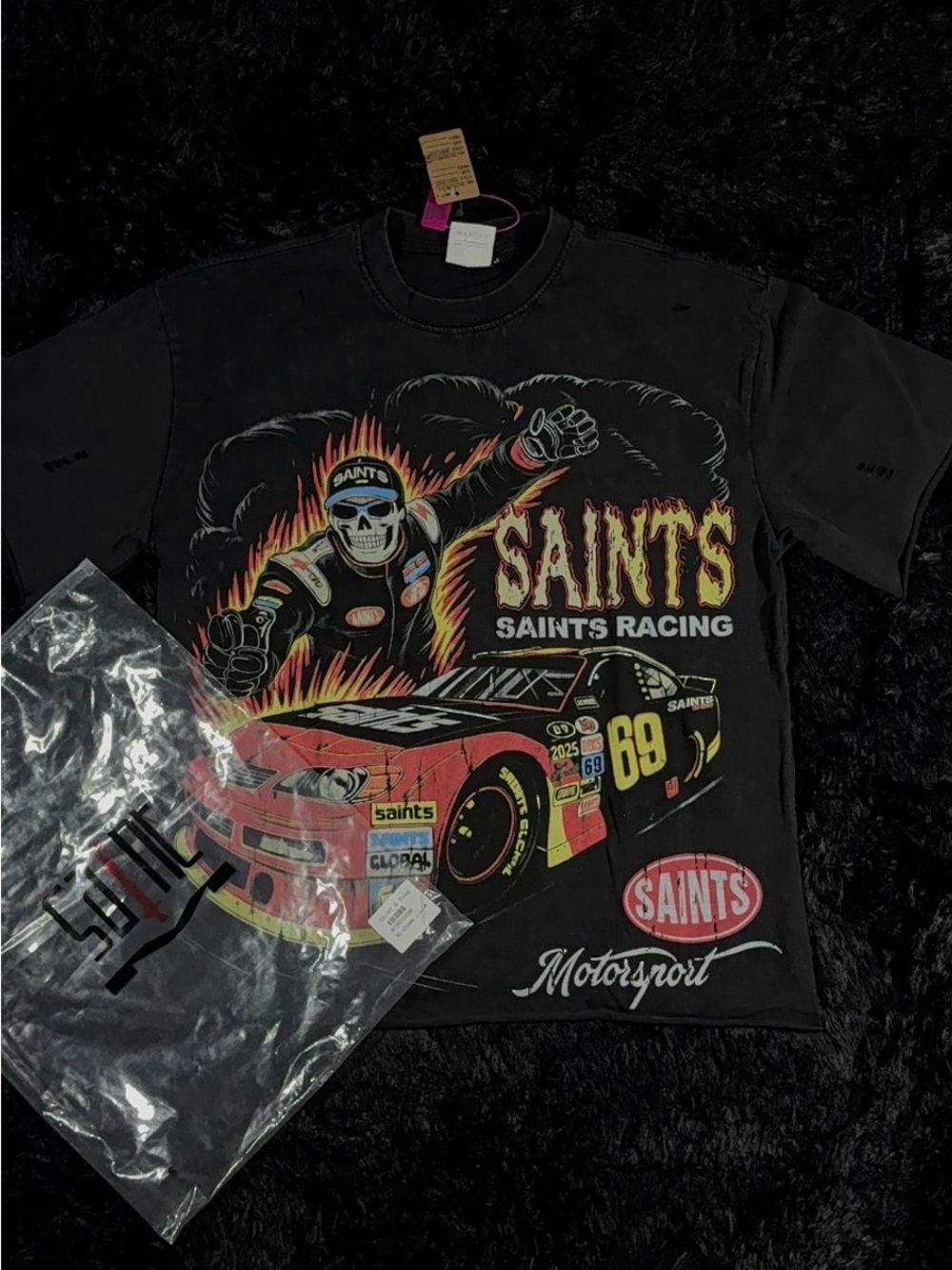 Racing Graphic Short Sleeve Tee - Black with Red Accent